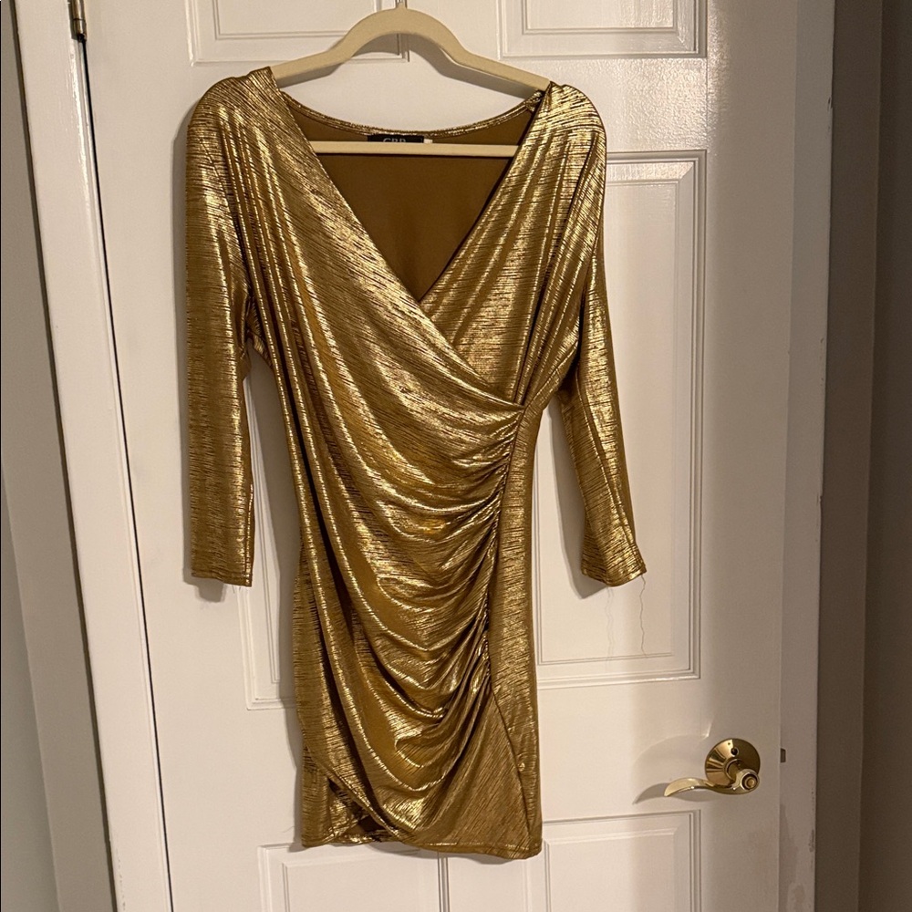 CBR Shimmering Gold Long Sleeve Dress